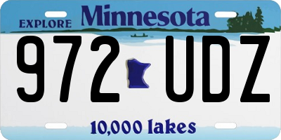 MN license plate 972UDZ