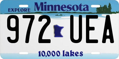 MN license plate 972UEA