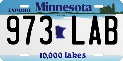 MN license plate 973LAB