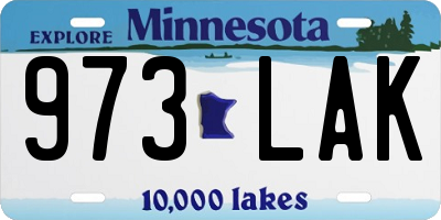 MN license plate 973LAK