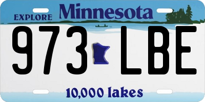 MN license plate 973LBE