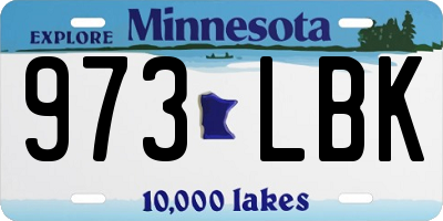 MN license plate 973LBK