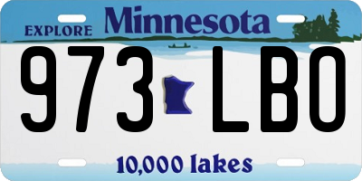 MN license plate 973LBO