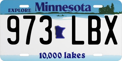 MN license plate 973LBX