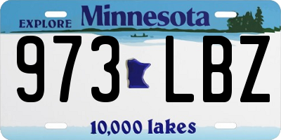 MN license plate 973LBZ