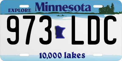 MN license plate 973LDC