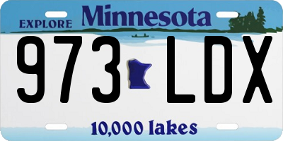 MN license plate 973LDX