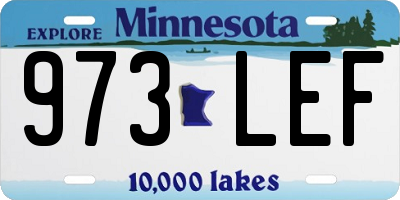 MN license plate 973LEF