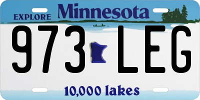 MN license plate 973LEG