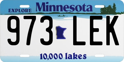 MN license plate 973LEK