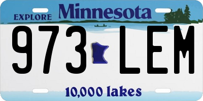 MN license plate 973LEM