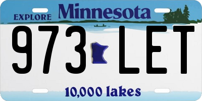 MN license plate 973LET