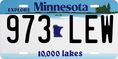 MN license plate 973LEW
