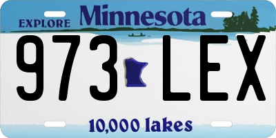 MN license plate 973LEX