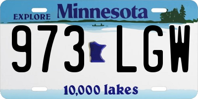 MN license plate 973LGW
