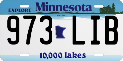 MN license plate 973LIB