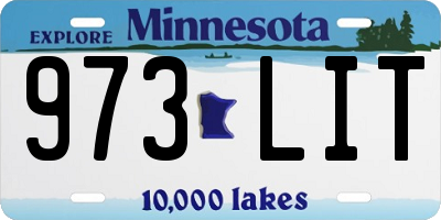 MN license plate 973LIT