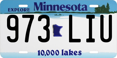 MN license plate 973LIU