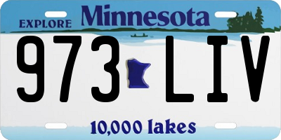 MN license plate 973LIV