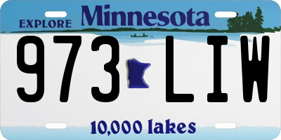 MN license plate 973LIW