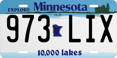 MN license plate 973LIX