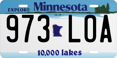 MN license plate 973LOA