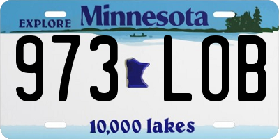 MN license plate 973LOB