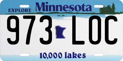 MN license plate 973LOC