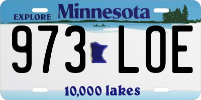 MN license plate 973LOE
