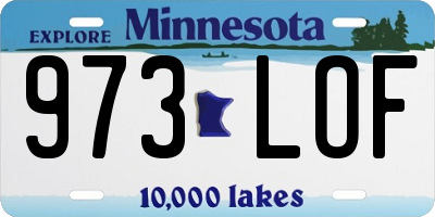 MN license plate 973LOF