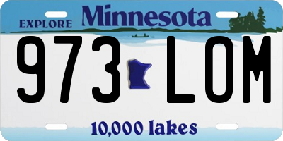 MN license plate 973LOM