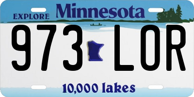 MN license plate 973LOR