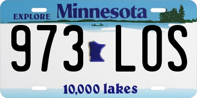 MN license plate 973LOS