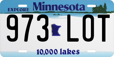 MN license plate 973LOT