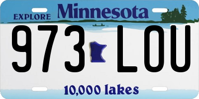 MN license plate 973LOU