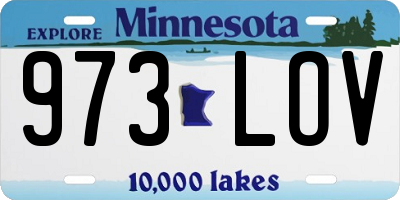 MN license plate 973LOV