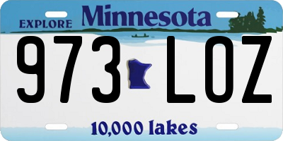 MN license plate 973LOZ