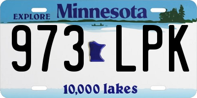 MN license plate 973LPK