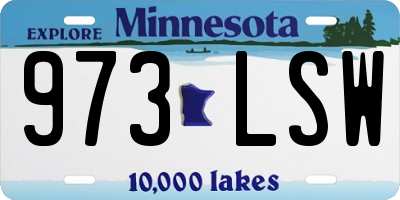 MN license plate 973LSW