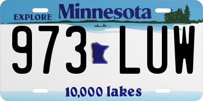 MN license plate 973LUW