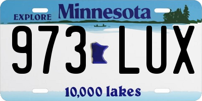 MN license plate 973LUX
