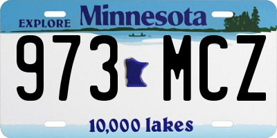 MN license plate 973MCZ