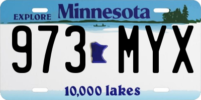 MN license plate 973MYX
