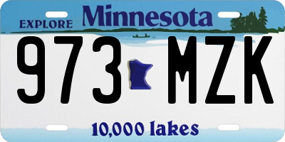 MN license plate 973MZK