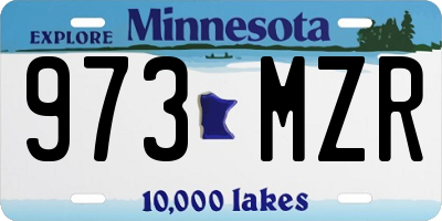 MN license plate 973MZR