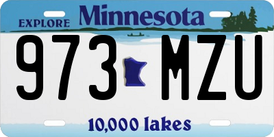 MN license plate 973MZU