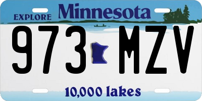 MN license plate 973MZV