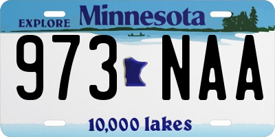 MN license plate 973NAA
