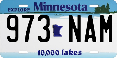 MN license plate 973NAM