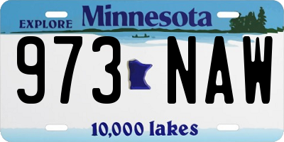 MN license plate 973NAW